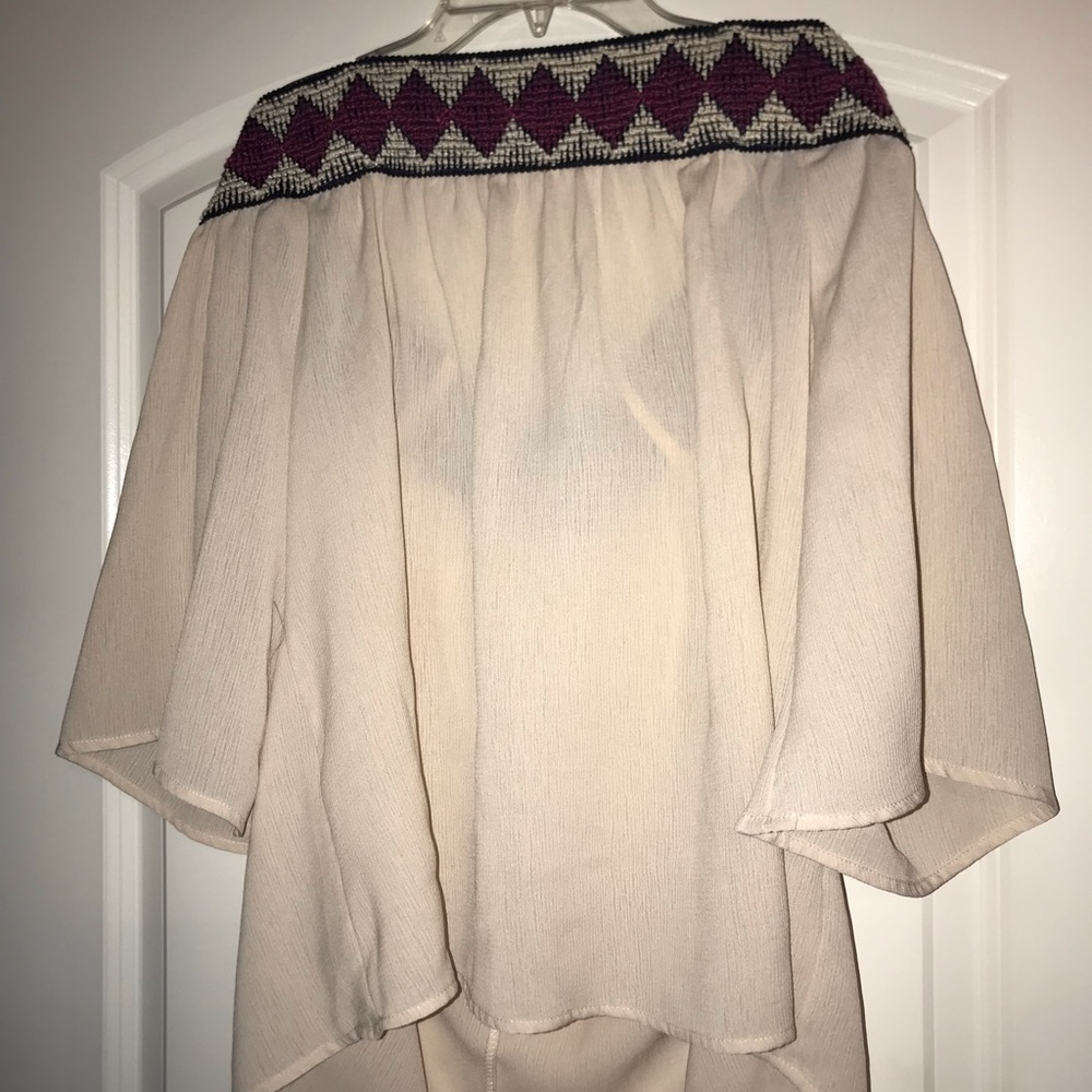 Off the shoulder chiffon blouse